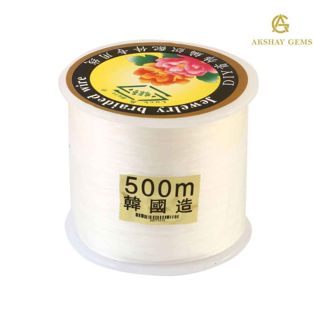 0.5mm Thickness – 500m Transparent Elastic Beading Thread Roll (Made in Korea)
